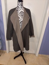 Vince Asymmetrical Two Tone Long Coat in Mapl...