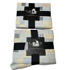 Lauren Ralph Lauren Brookview Pillow Sham Standard Cream Multi Patchwork 2 CT