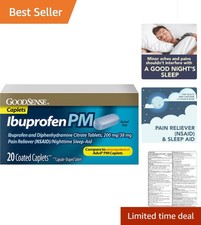 Effective Pain Reliever: Ibuprofen PM 200mg Diphenhydramine Sleep Aid Tablets