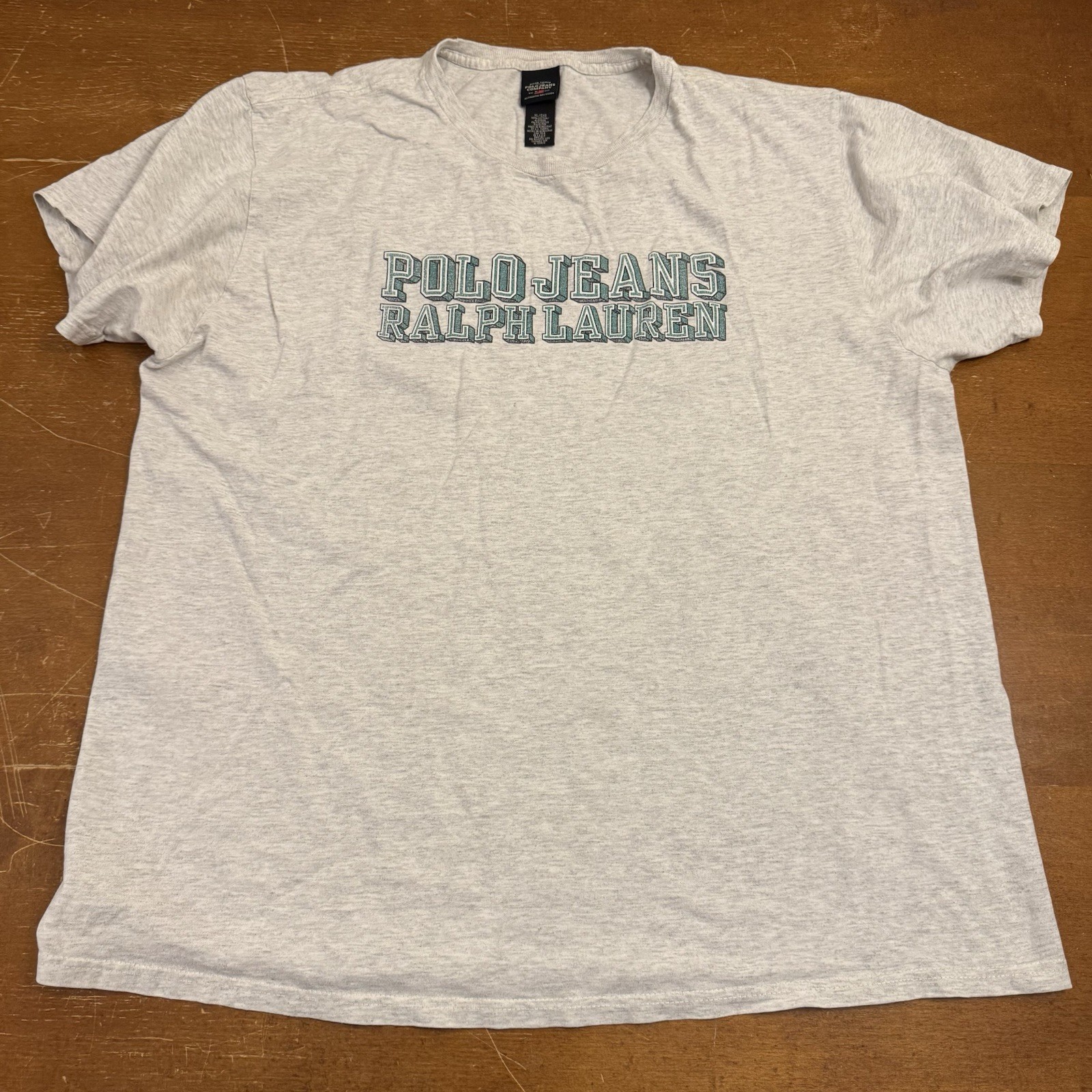 Polo Ralph Lauren vintage camicia uomo XL grigia manica corta T pony