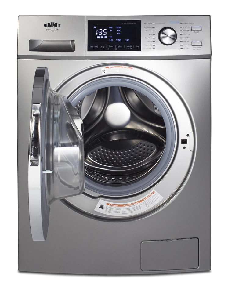 Summit SPWD2203 24"W 2.7 Cu. Ft. Combination Washer and Dryer - Platinum - Image 2 of 3