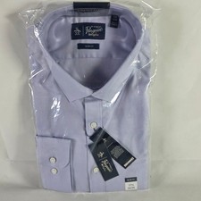 Original Penguin Dress Shirt Mens 17.5 34/35 Lavender Slim Fit Stretch NWT