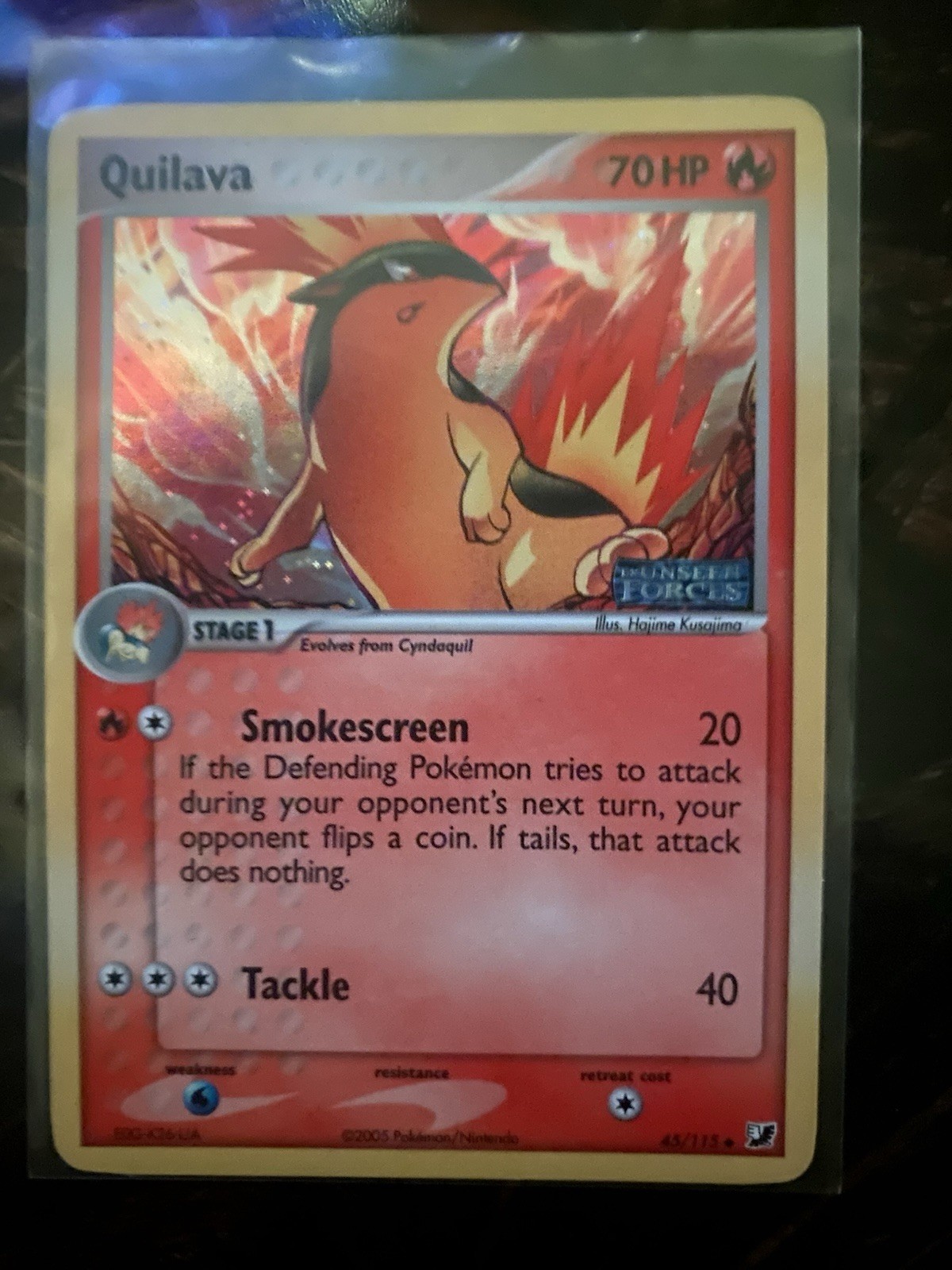Quilava 45/115 Pokémon EX Unseen Forces Uncommon Holo English 2005