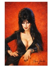 Impresión artística de Boris Howler ELVIRA AMANTE DE LA OSCURIDAD 8,5X11 FIRMADA terror clásico