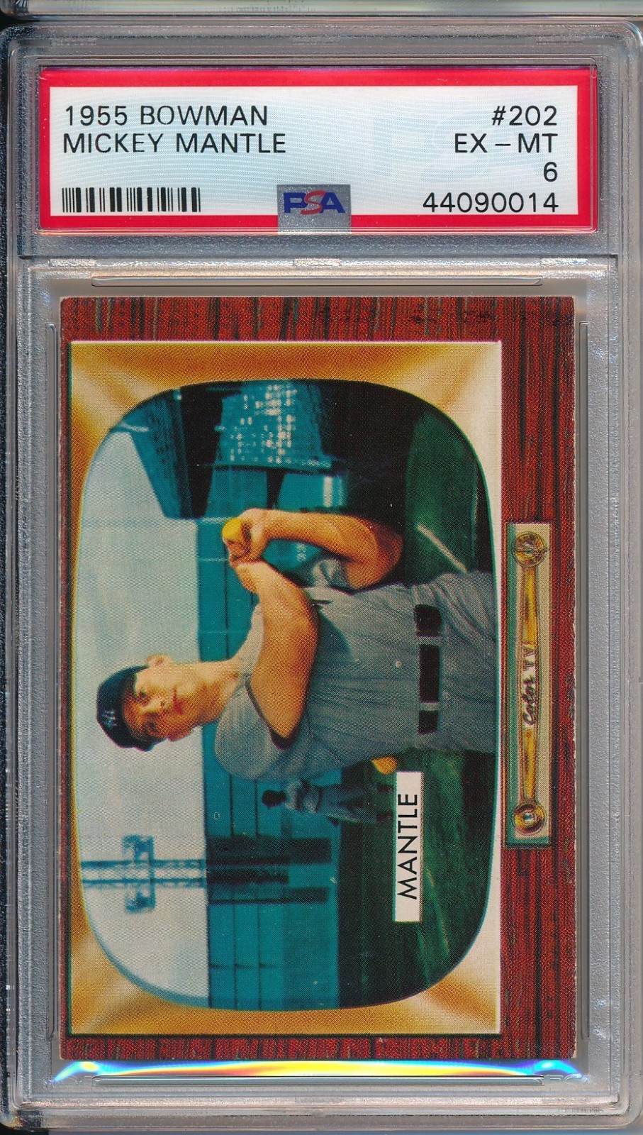 1955 BOWMAN #202 MICKEY MANTLE - PSA 6 EX-MT (SVSC)