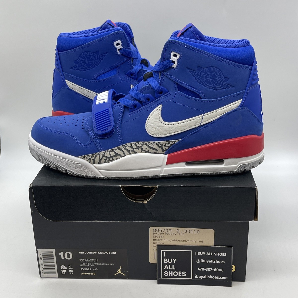 Size 10 Air Jordan Legacy 312 Pistons for sale online