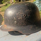 WWII Vintage German-Style Military Steel Helmet with Liner