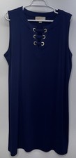 Michael Kors Navy Blue Sleeveless Shift Dress Old Money Classic Beach Women XXL