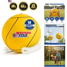 Tetherball Game Set - Soft-Touch Tether Ball with 2 Reinforced Attached Ropes...