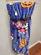 HAPPY HALLOWEEN HELLO KITTY THROW JETE 60in x70in SANRIO 2025 NWT 100 POLYESTER