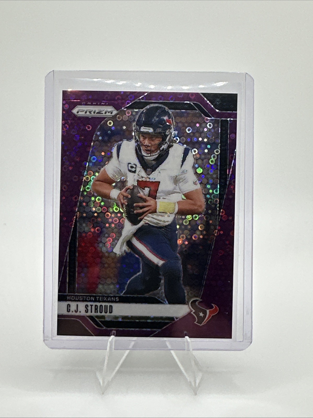 2024 Panini Prizm No Huddle CJ STROUD Purple Disco /49 Texans OSU #111 🔥