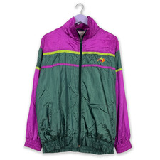 Veste Vintage Vert Foncé Et Violet Avec Zip Années 90 - Taille M/L Homme