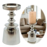Alu KerzenstäNder Dehli Retro Silber 18Cm FüR Stumpenkerzen Kerzenhalter