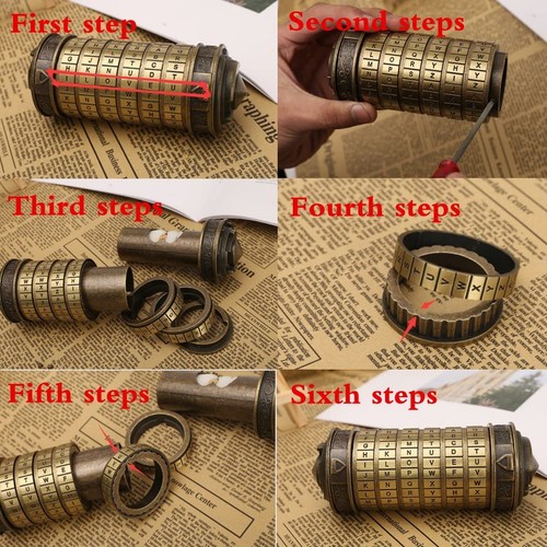 Da Vinci Code Mini Cryptex Puzzle Boxen Interessantes Kreatives Geschenk Bronze - Bild 8 von 12