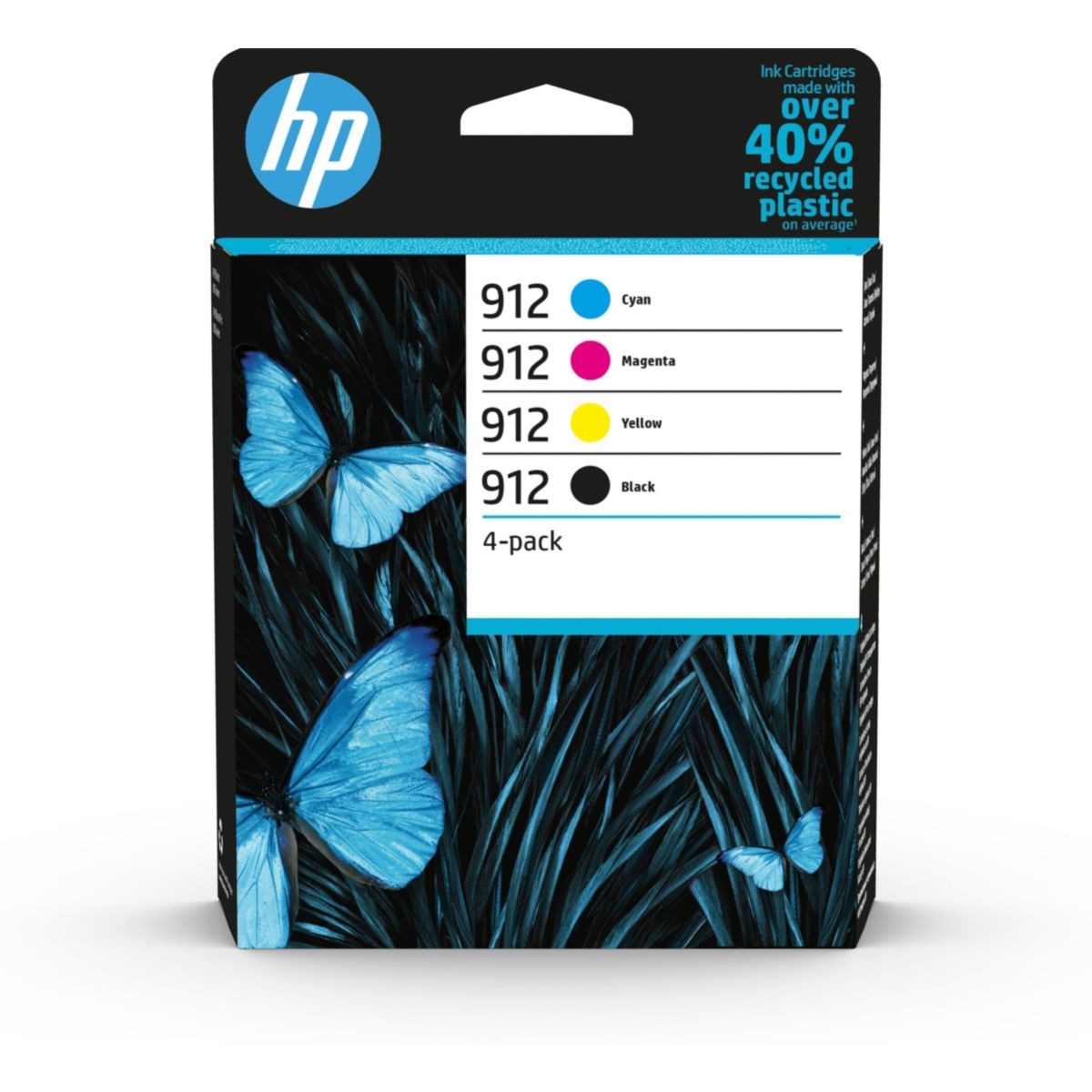 Cartouche d'encre HP 912 pack de 4 cartouches d'origine pour bureau et télétravail