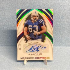 2022 Panini Immaculate Collection Marks Of Greatness Jeff Saturday #IMG-JSA /49