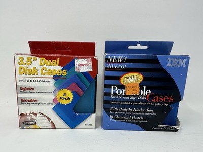 Belkin 5 Pack 3.5 Dual Diskette Case Media Storage Multi Color & 3 PACK *NEW*