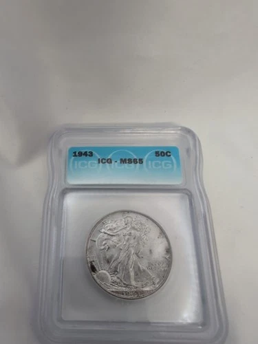 1943 P  ICG MS65 Walking Liberty Silver Half Dollar