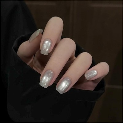 GAOY Silver Bubble Cat Eye Gel Nail Polish, 16ml Holographic Trickling Tear