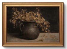 Gold Framed Wall Art Vintage Floral Canvas Art Farmhouse Autumn Picture Moody...