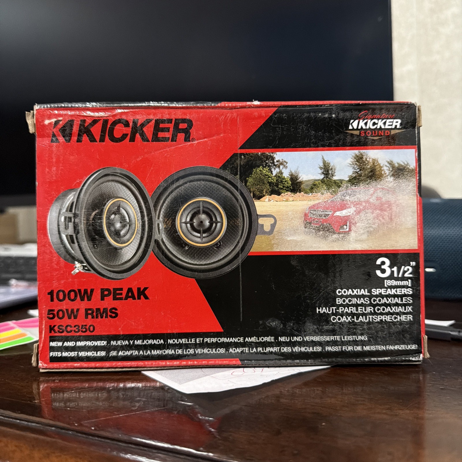 Kicker KSC350, KS Series 3.5" 2-Way 4 Ohm Coaxial Speakers (51KSC3504)