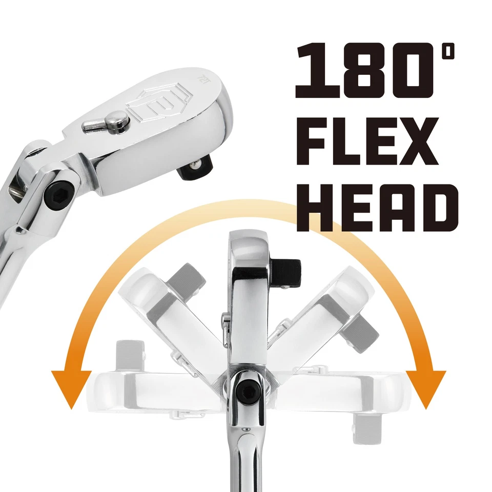 Powerbuilt 3/8 Inch Drive 72 Tooth Sealed Head Flex Ratchet - 11-1/2 Inches - Image 3 of 4