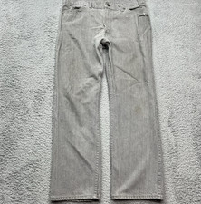 Levi's 549 Jeans Mens 36x30 Vintage 80s Gray Distressed Leather Tag Made In USA