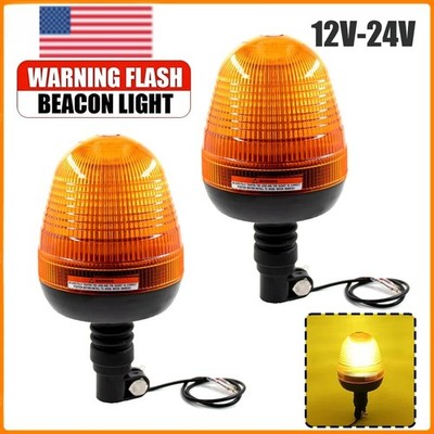 60 LED 12V-24V Amber Tractor Forklift Flashing Light Strob Truck Signal Lamp US