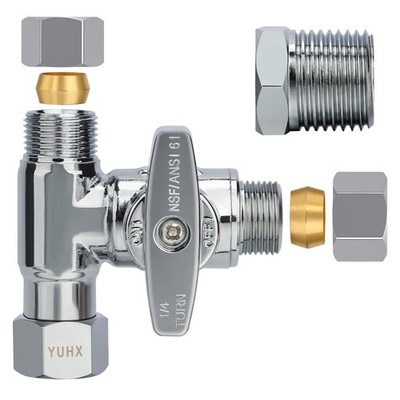Brass Angle Stop Add-A-Tee Valve 3/8'' Toilet Bidet Diverter for TOTO Washlet