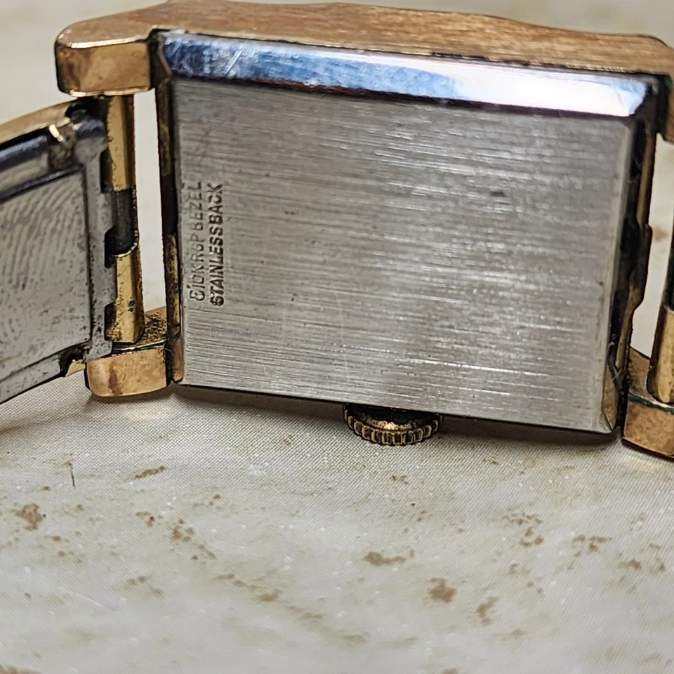 Reloj Geneve Vintage 10K RGP Bisel Banda Elástica Cuerda Manual - 22mm X 34mm Piezas Foto 4 de 4