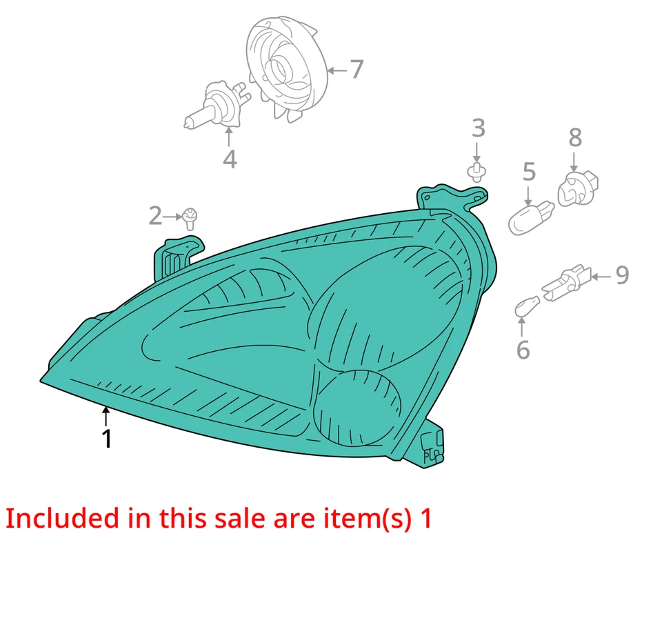 2002-2007 Suzuki Aerio пассажирский правый оригинальный передний фонарь фара лампа D0SPD - Изображение 3 из 4