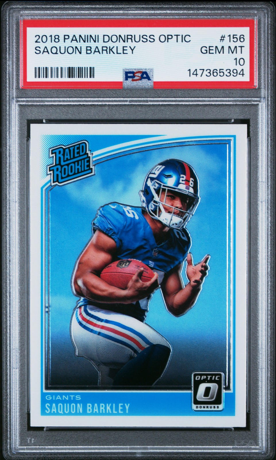 2018 Panini Donruss Optic #156 Saquon Barkley PSA 10