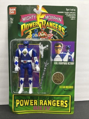 VINTAGE 1994 Bandai Auto Mighty Morphin Power Rangers BLUE Ranger BILLY Figure