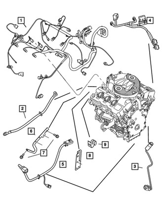 Genuine Mopar Engine Wiring 4801354AC