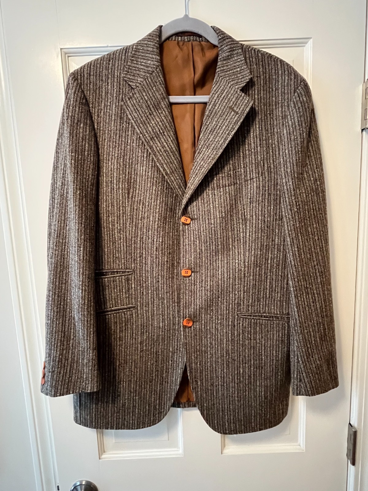 Blazer italiano de 3 botones a rayas marrón 40R de diseñador Etro Milano para hombre