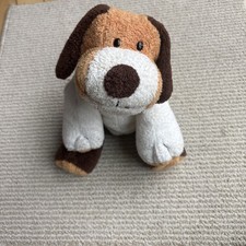 2002 Ty Pluffies Whiffer Puppy Dog Brown Tan White Plush Stuffed Animal
