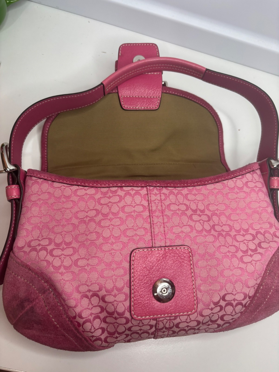 RARE Coach Vintage Pink Monogram Soho Y2k Signature C Leather