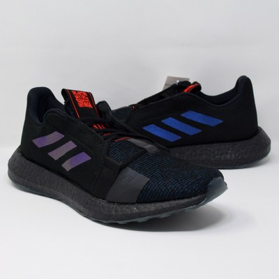 Adidas Senseboost Go Running Shoes Sz 11.5 Black Boost Blue EF0709 Sneakers  | eBay