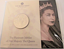 2022 Queen Elizabeth II Platinum Jubilee BU Royal Mint £5 Five Pounds Coin