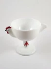 Vintage 1950's Westmoreland Milk Glass Rooster Pedestal Custard Cup