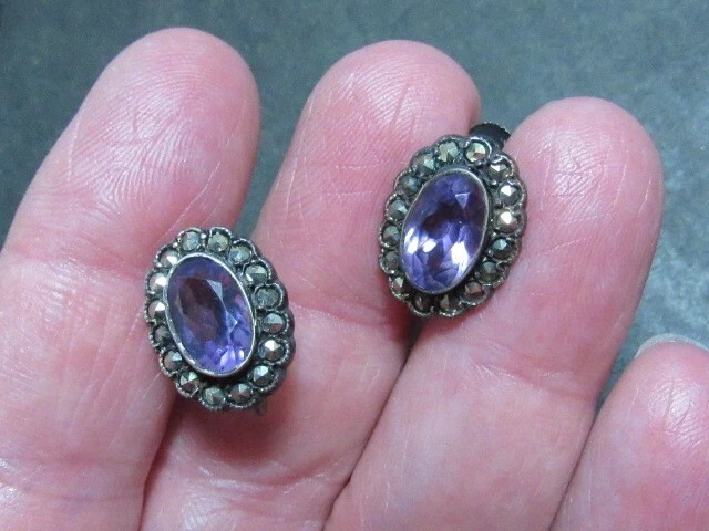 Antique amethyst sales earrings