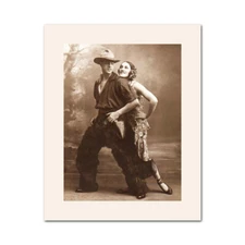 Cowboy Tango Couple Vintage Image Poster Print Paper Or Foam