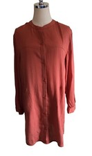Prana Orange Shirt Dress Women's Size Small Button Down Mini Pockets NEW