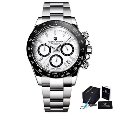Pagani Design - Quarzuhr mit Datum Mechanik Herrenuhr Stahl