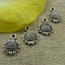 Free Ship 620 pcs tibetan silver sunflower charms 12x9mm L-3906