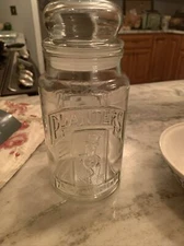 Vintage Planters Peanuts Glass Jar w/ Lid 75th Anniversary Mr Peanut 1981