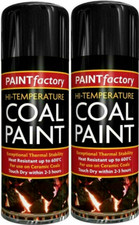 Paint Factory Ceramic Coal Spray Paint High Temperature Black 400ml 2 Pack