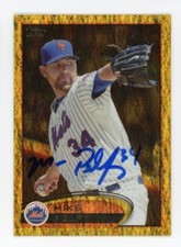 SIGNED BASEBALL CARD AUTO TOPPS 2012 MIKE PELFREY SPARKLE NEW YORK METS #214
