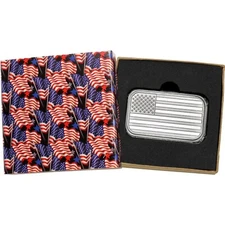 American Flag One-Ounce .999 Fine Silver Bar in Gift Box