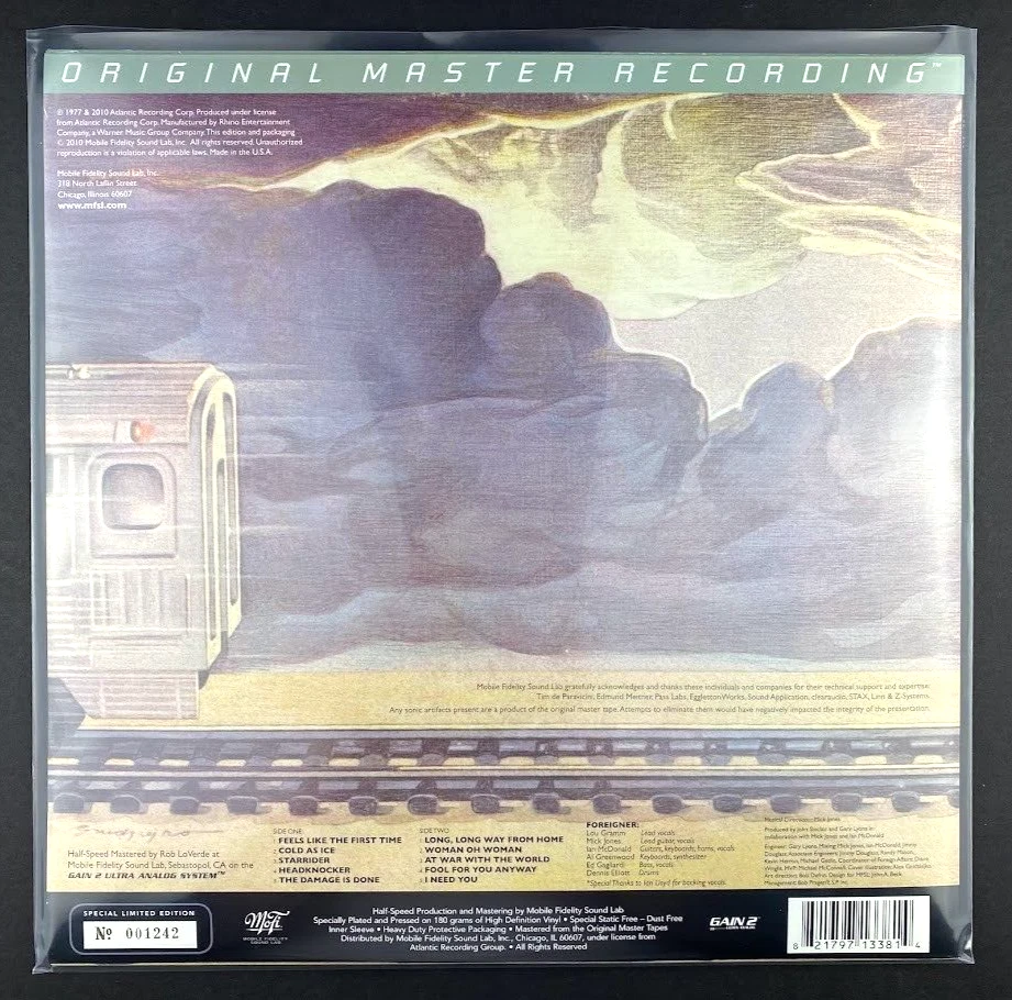 Foreigner S/T Self Titled RTI Pressed MFSL MoFi 180g vinyl record LP NM M- Foto 2 de 4